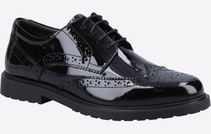 Hush Puppies Verity Läder Dams Patent Svarta Brogues Skor