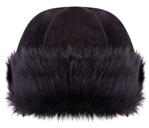 BLACK 100% fårskinn Shearling läder Toscana päls Beanie rund bucket hatt