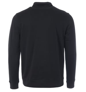 BOSS Logo Patch Sustainable Half Zip Sweatshirt - Black