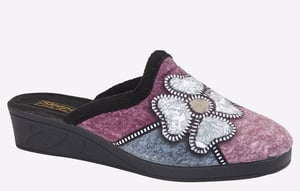 Sleepers Kimberly Flower Slippers Womens