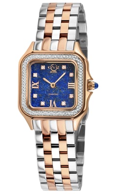GV2 Milan Women's Blue Lapis Dial, Two toned SS/IPRG Bracelet Watch.