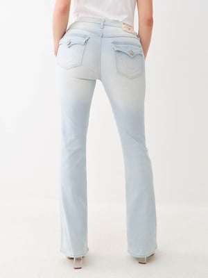 Becca Single Needle Mid Rise Flap Bootcut in Light Lakeside Wash