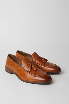 Tan Tassel Penny Loafers