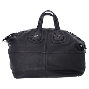 Givenchy Stor Nightingale Satchel Handväska i Svart Getskinn