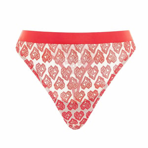Nicce Contrasterende Wit/Rode Dames AOP Hart String Ondergoed 211 2 15 10 0469