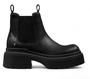 Windsor Smith Black Chunky Leather Chelsea Boots - Dopamine