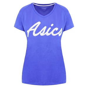 Asics Logo Dames Blauw T-Shirt