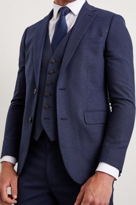 Skinny Fit Navy Marl Suit Jacket