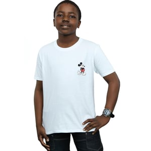 Disney Jongens Mickey Mouse Kickin Retro Borst T-shirt (Wit)