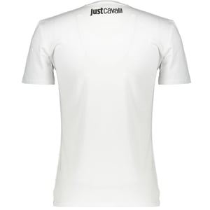 Just Cavalli Snake Wrapped Logo White T-Shirt