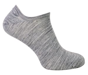 Mens Merino Wool Low Cut Socks | Steven | No Show Warm Footsies Socks - Light Grey