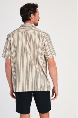 Ecru Resort Style Printed Short Sleeve Shirt