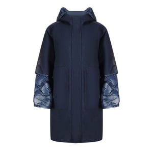 Parajumpers Joy Navy Blue Oversize Long Hooded Down Jacket