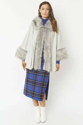 Faux Fur Faux Suede Cape