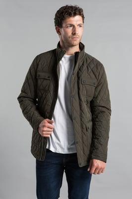 Khaki Diamond Quilted Jacket
