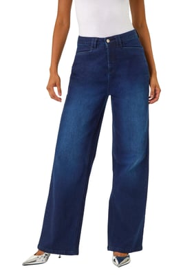 Denim Stretch Wide Leg Jeans