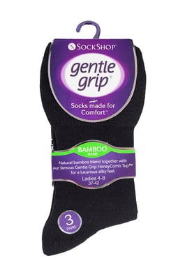 Sock Shop Gentle Grip - 6 Pairs Ladies Non Elastic Bamboo Socks - SOLRM31
