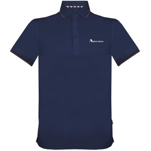 Aquascutum Brand Logo Navy Polo Shirt