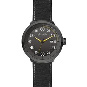 Vereenvoudig het 7100 horloge met leren bandje met datum