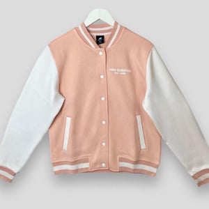 New Balance Womens Varsity Bomber Jacket in Pink