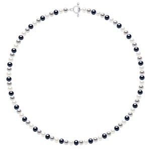 Ketting van Echte Geïrrigeerde Zoetwaterpêrls en Ronde 6-7 mm