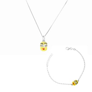 Orphelia 'Minion' Kinder 925 Sterling Zilver Set: Ketting-Hanger + Armband - Zilver SET-7135/2