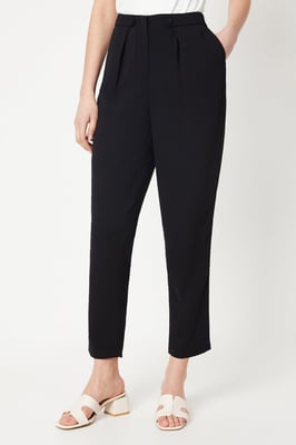 Button Front Slim Leg Trouser