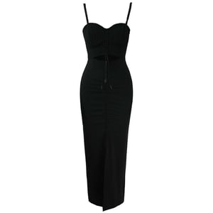 Puma x Rihanna Fenty Front Ruched Cut Out Svart Damklänning 577296 01