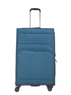 Lichtgewicht blauwe bagagekoffer met 8 wielen, set van 4