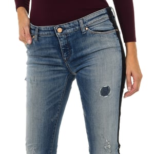 Dames denim broek met lang versleten en gescheurd effect 6Y5J06-5D2ZZ