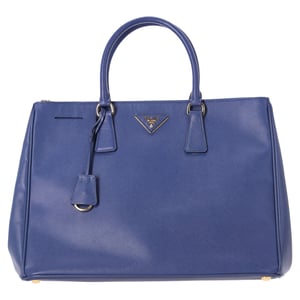 Prada Stor Galleria Handväska i Blå Saffiano Läder