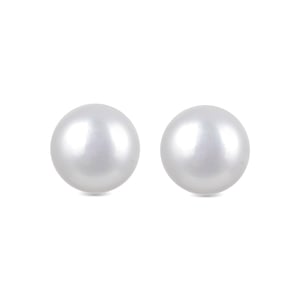 Luxenter Essential Oorbellen in 925 Sterling Zilver en Witte Parel afgewerkt in 18 karaat geel goud