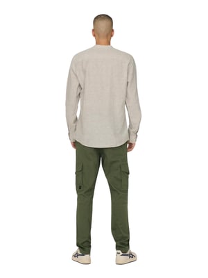 Only & Sons Onscaiden life ls solid linen mao n beige