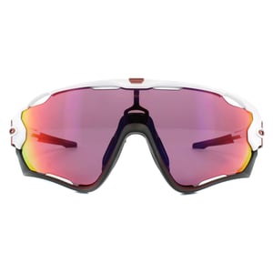 Oakley wrap heren gepolijste witte prizm road zonnebril