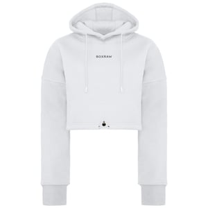 BoxRaw Johnson Womens White Cropped Hoodie