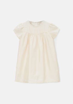 Sofia Ivory Tafetta Lace Trim Dress