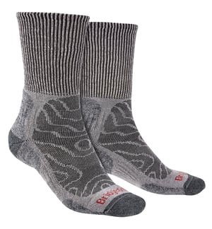 Bridgedale - Mens Hiking Lightweight Merino Wool Socks - Grey