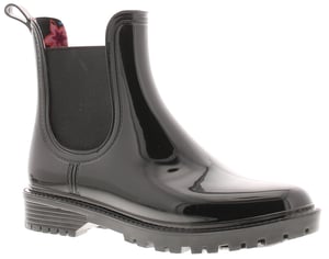Platino Womens Ankle Wellies Splash Slip On black