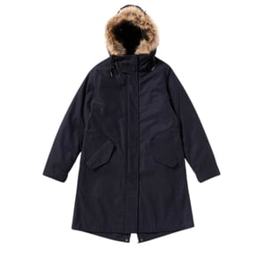 Fred Perry 2-in-1 marineblauwe jas met ritssluiting en voeringparka met capuchon