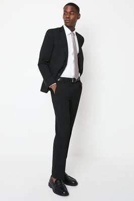 Tailored Fit Black Essential Suit Trousers