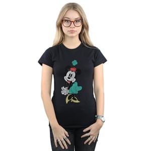 Disney Dames/Dames Minnie Mouse Shamrock Hat Katoenen T-Shirt (Zwart)