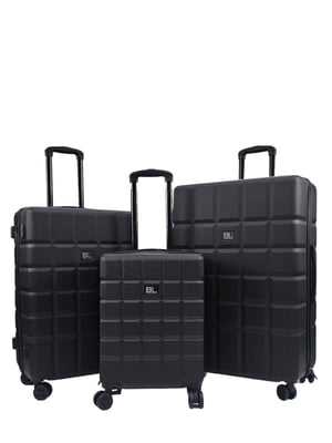 Svart Hard Shell Classic 8 Wheel Cabin Bagage Case Resväskor