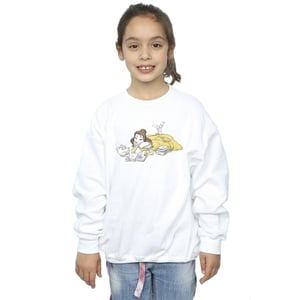 Disney Meisjes Beauty And The Beast Belle Leest Sweatshirt (Wit)