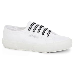 Superga Logo Cotton Shoe Laces (White/Black)