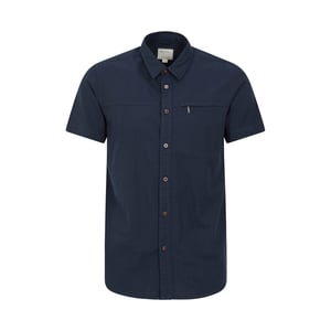 Mountain Warehouse Heren Kokosnoot Slub Overhemd met Korte Mouwen (Marine)