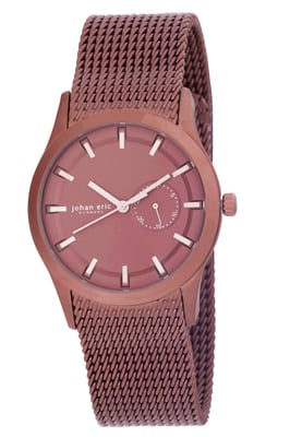 Johan eric: agersø, men's, brown dial w date sub-dial watch, brown ip case & mesh bracelet