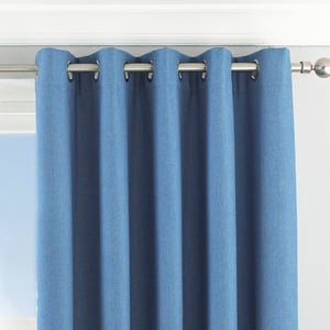 Twilight Blackout Eyelet Curtains in Denim