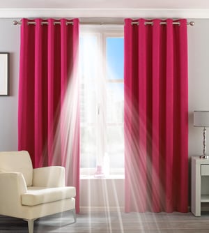 Twilight Blackout Eyelet Curtains in Pink