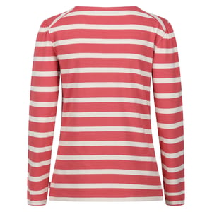 Regatta Womens/Ladies Federica Stripe Long-Sleeved T-Shirt (Mineral Red/Light Vanilla)