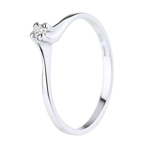 Solitaire Diamond 0,06 Cts White Gold Jewelry